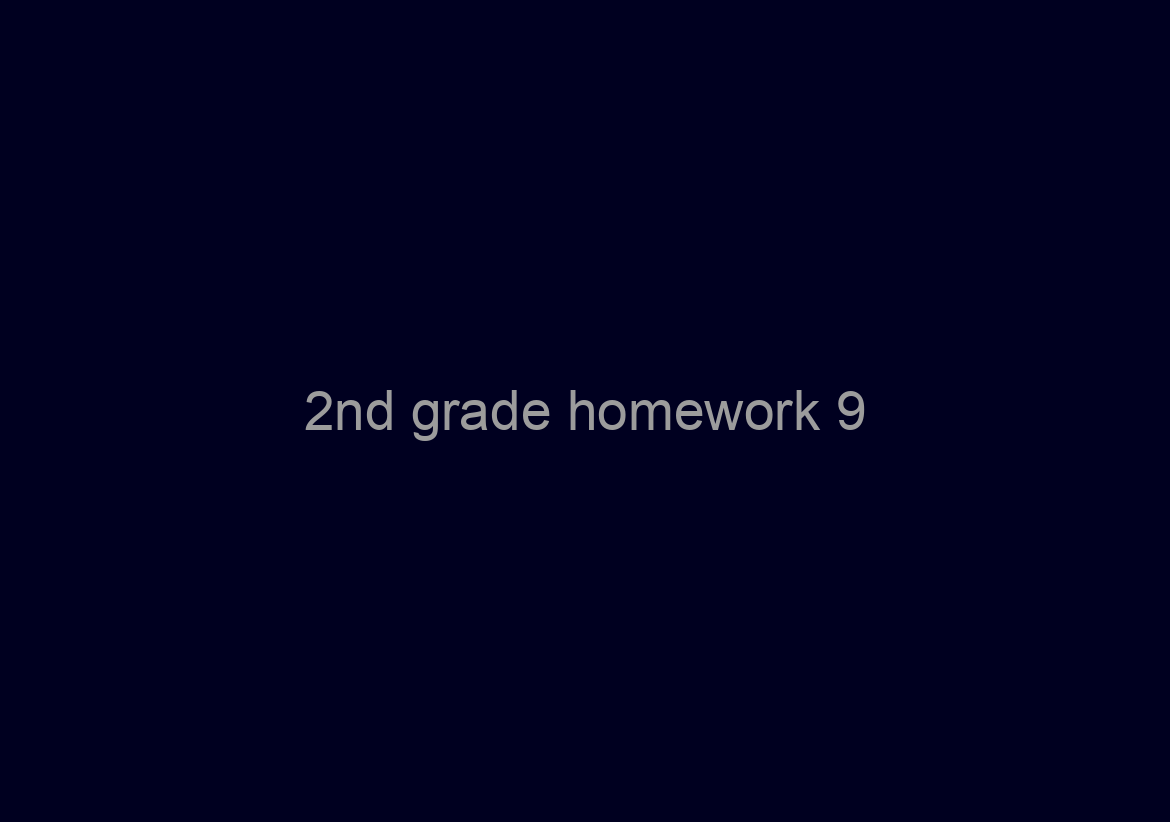 2nd grade homework 9/20
